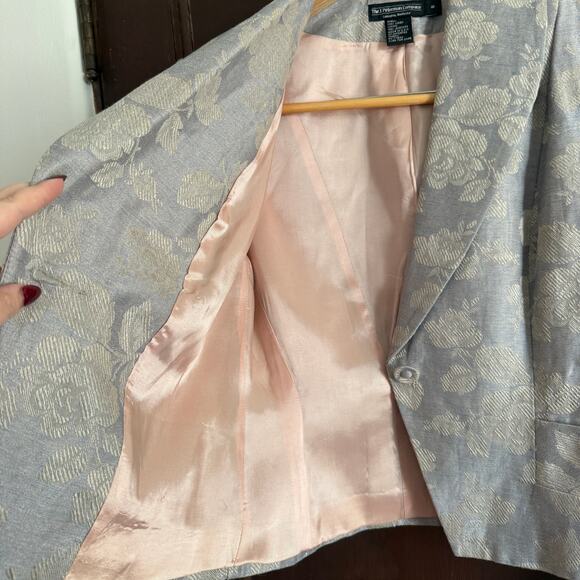 J. PETERMAN | Women's Linen Jacquard Single Button Evening Jacket Blazer Size 8 - Picture 7 of 7